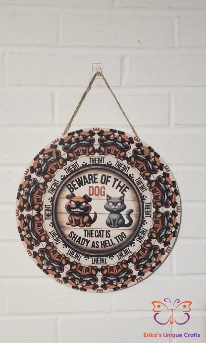 Beware of the Dog Round Hanging Door Sign Door Sign
