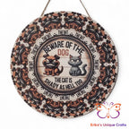 Beware of the Dog Round Hanging Door Sign Door Sign