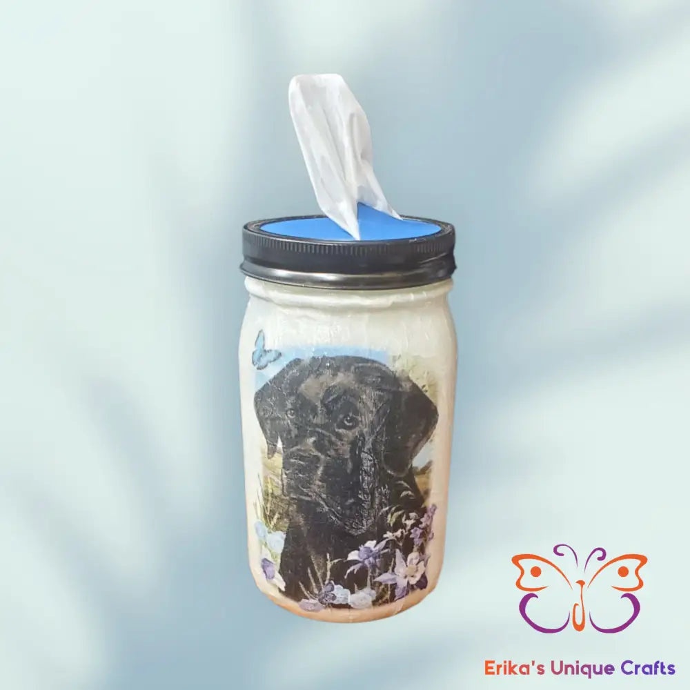 Black Lab Mason Jar 32 Oz Tissue Dispenser Mason Jar