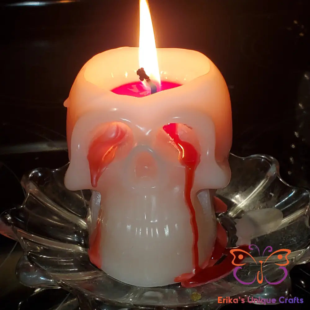 Bleeding Skull Beeswax Candle - Erikas Crafts
