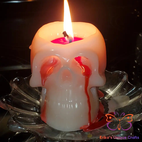 Bleeding Skull Beeswax Candle - Erikas Crafts