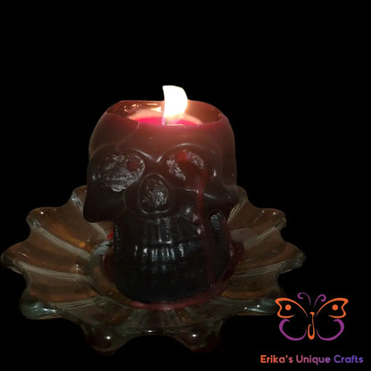 Bleeding Skull Beeswax Candle 