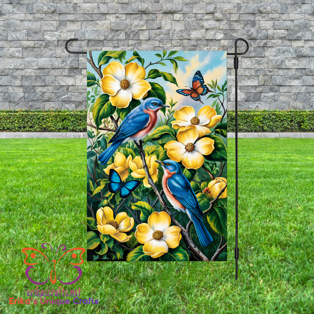 Blue Birds Garden Flag