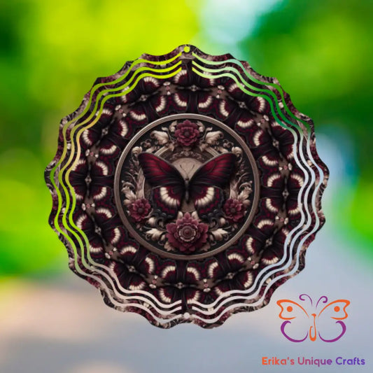 Burgundy Butterfly Wind Spinner Wind Spinner