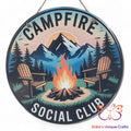 Campfire Social Club Round Hanging Door Sign Door Sign