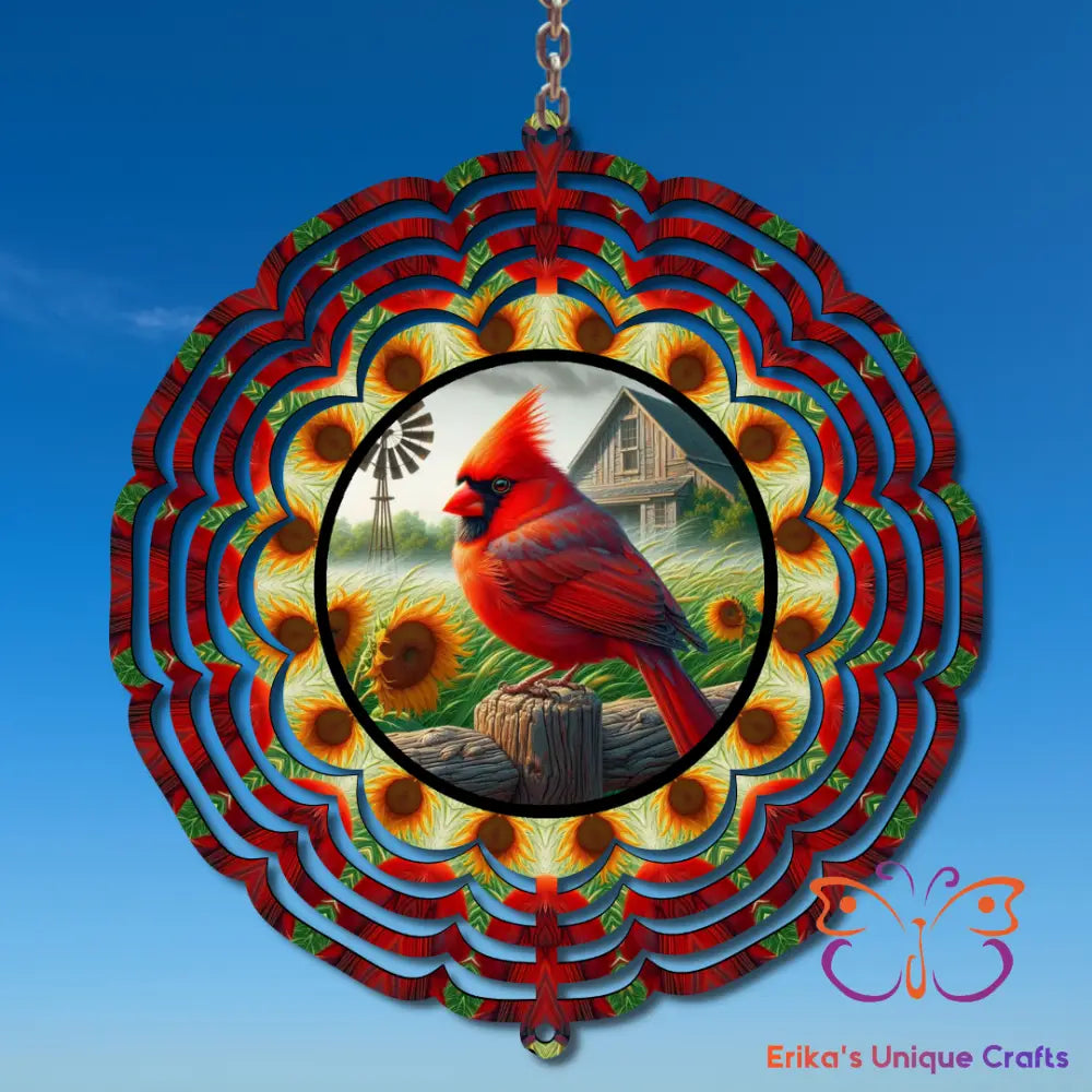 Cardinal and Sunflower Wind Spinner Wind Spinner