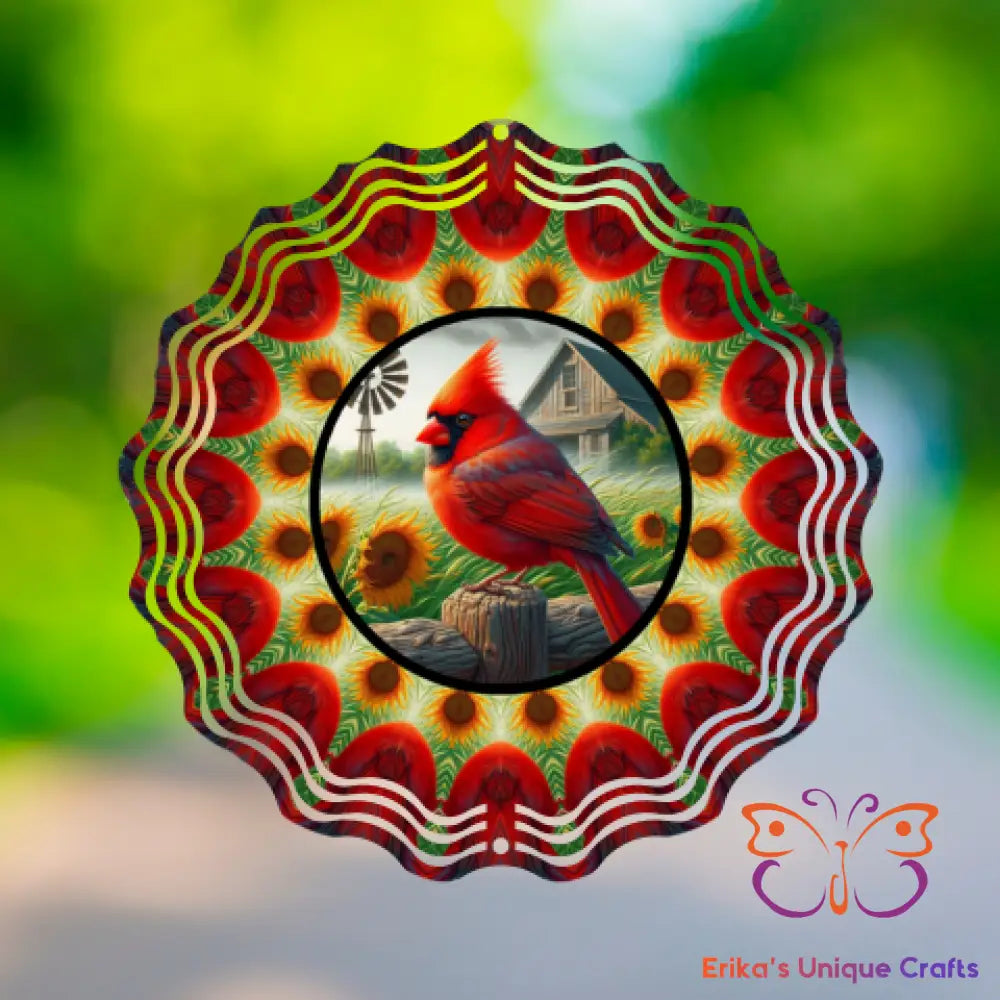 Cardinal and Sunflower Wind Spinner Wind Spinner