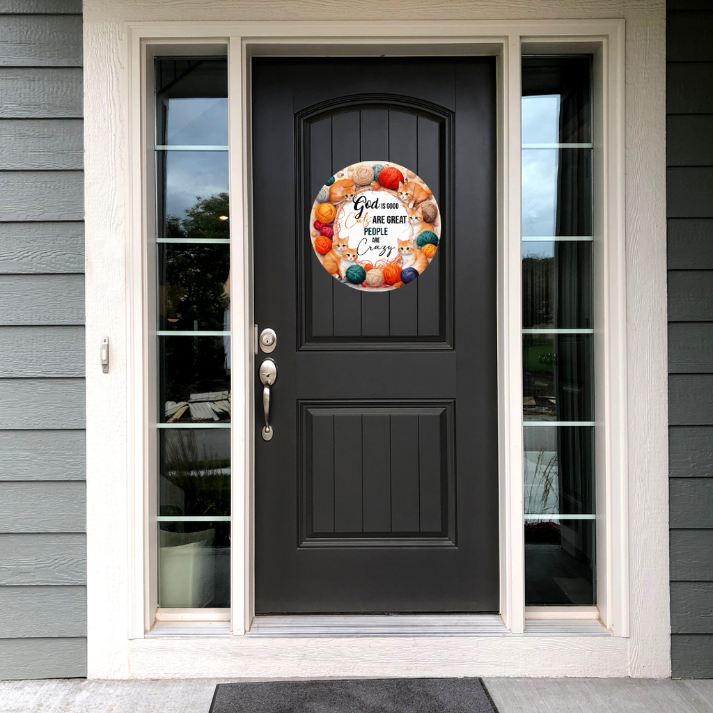 Cats Are Great Round Hanging Door Sign - Door Sign