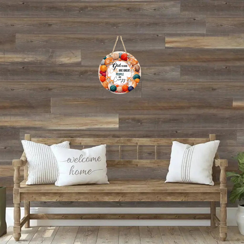 Cats Are Great Round Hanging Door Sign - Door Sign