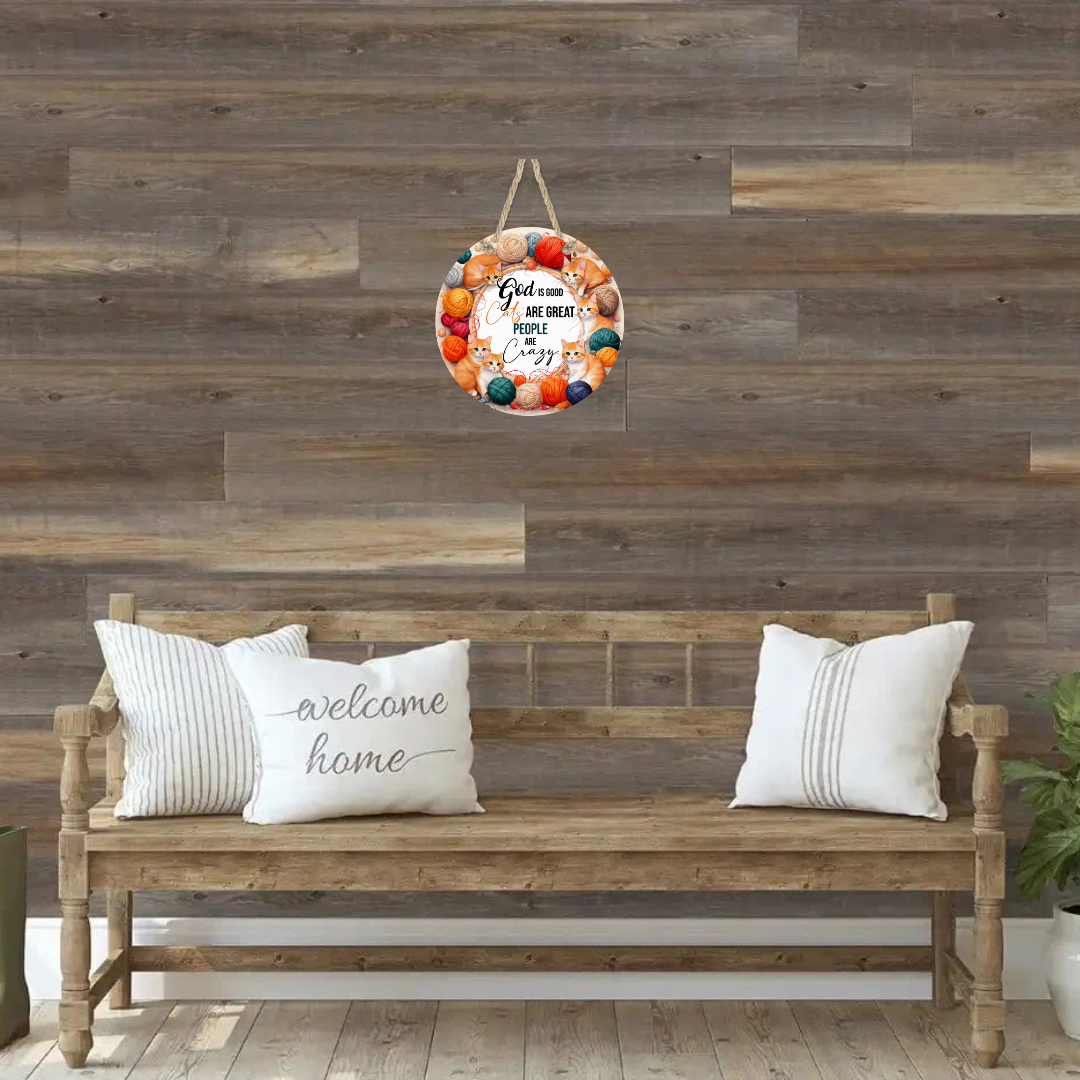 Cats Are Great Round Hanging Door Sign - Door Sign