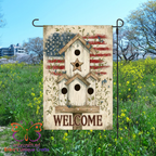 Country Welcome Birdhouse Garden Flag