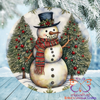 Christmas Snowman Round Hanging Door Sign - Door Sign