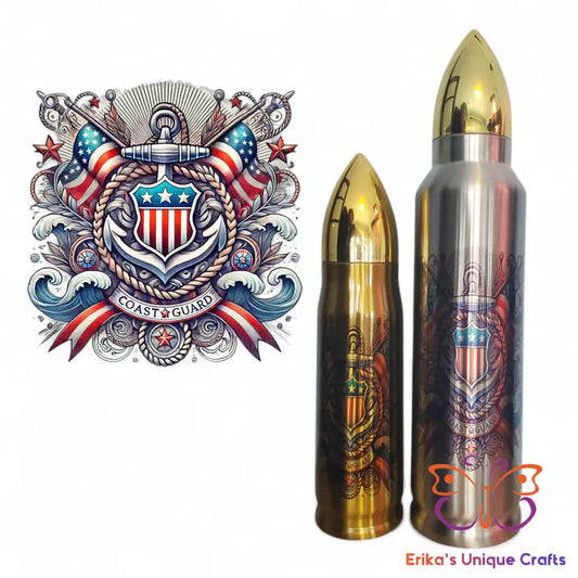 Coast Guard Cutter Insignia Bullet Thermos Tumbler Bullet Thermos