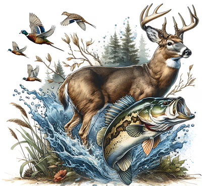 Color Running Buck Fish Game Bullet Thermos Tumbler