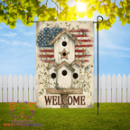 Country Welcome Birdhouse Garden Flag