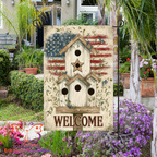 Country Welcome Birdhouse Garden Flag
