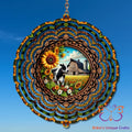 Cow and Sunflowers Wind Spinner Wind Spinner