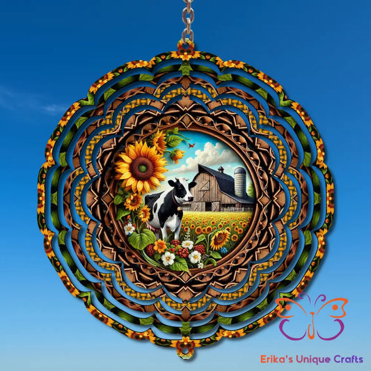 Cow and Sunflowers Wind Spinner Wind Spinner