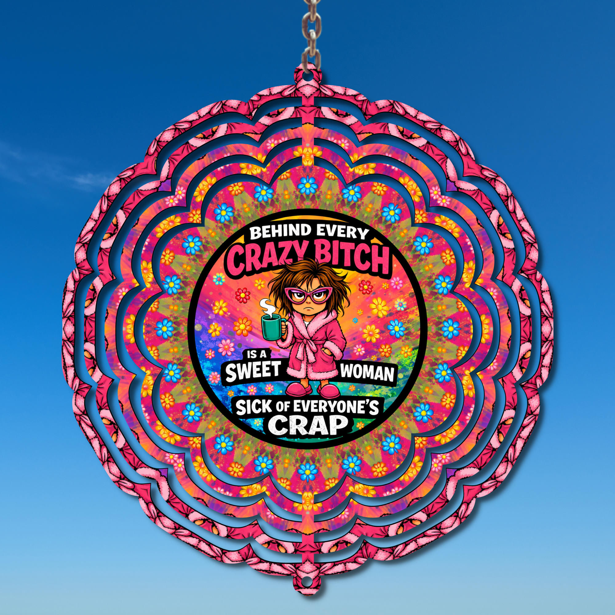 Crazy Bitch Wind Spinner - 10 Inch - Wind Spinner
