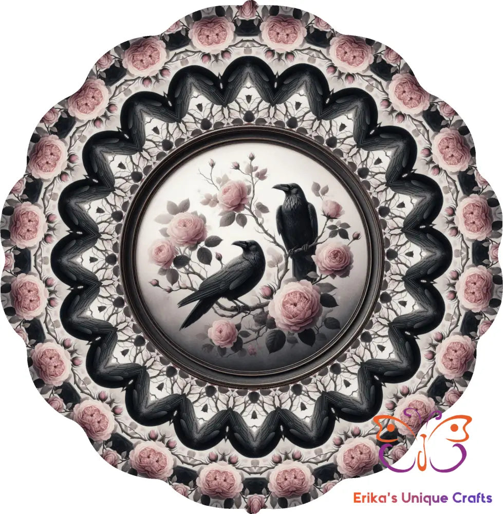 Crow in Roses Wind Spinner Wind Spinner