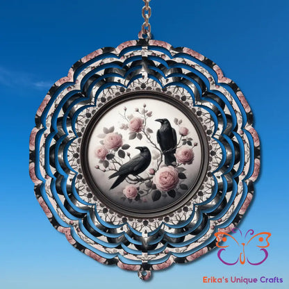 Crow in Roses Wind Spinner Wind Spinner