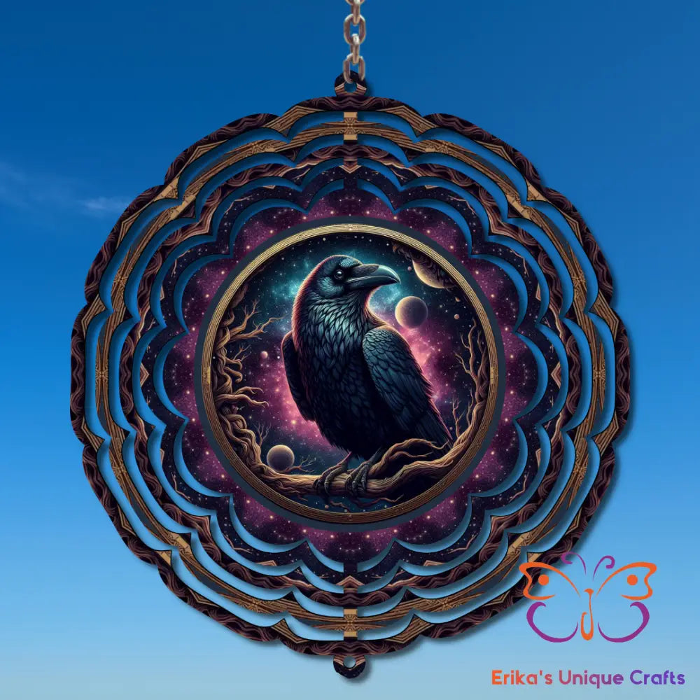 Crow Night Sky Wind Spinner Wind Spinner