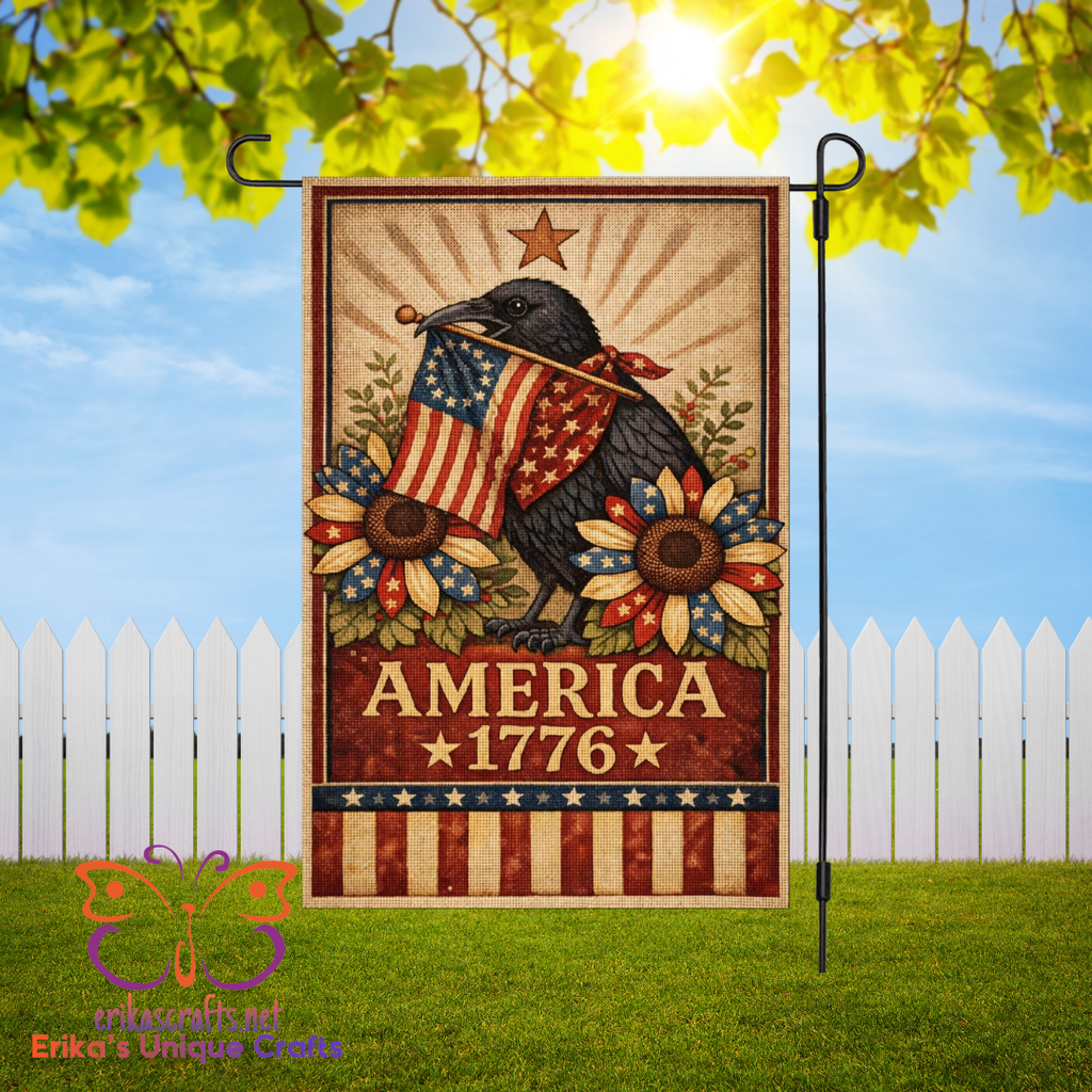 Primitive Crow American 1776 Garden Flag - Garden Flag