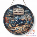 Dad’s Garage Born To Be Wild Allowed Round Hanging Door Sign Door Sign