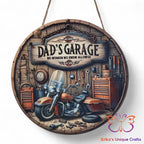 Dad’s Garage No Women Allowed Round Hanging Door Sign Door Sign