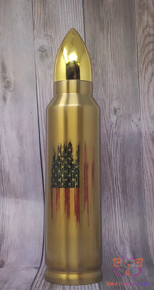 Distressed Flag Bullet Thermos - Erikas Crafts