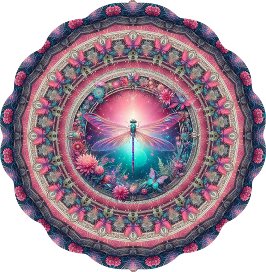 Pink Dragonfly Wind Spinner