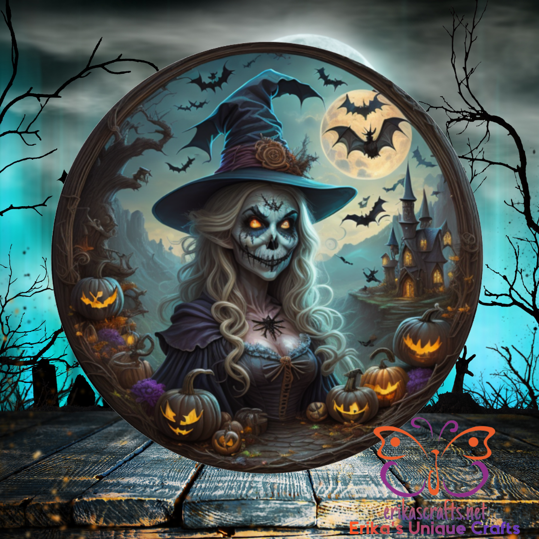 Witch Glow In The Dark Metal Door Sign
