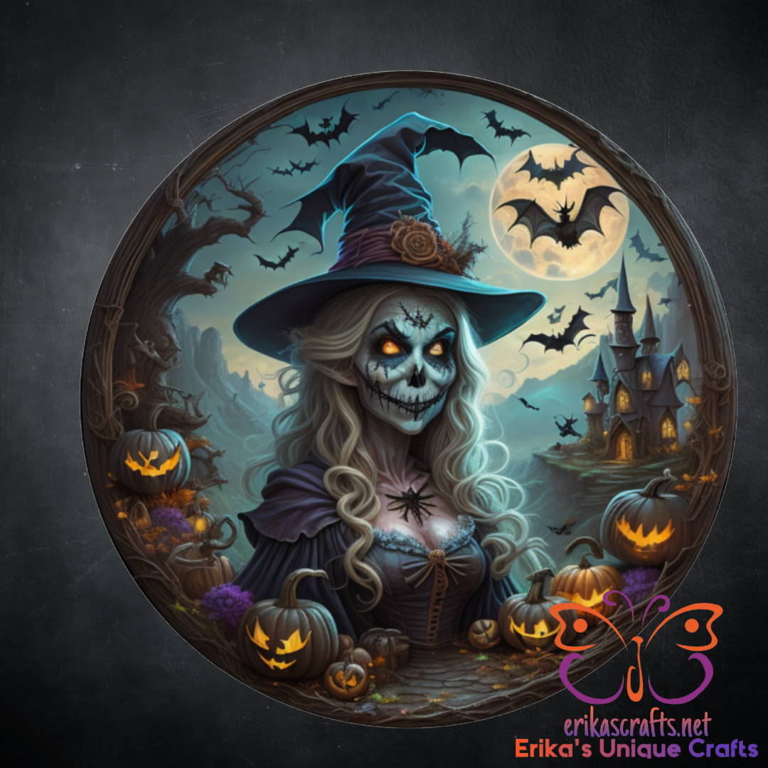 Witch Glow In The Dark Metal Door Sign