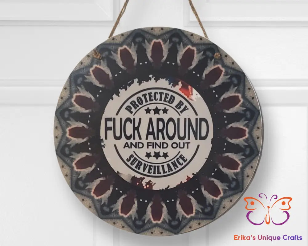 FAFO Round Hanging Door Sign Door Sign