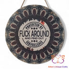 FAFO Round Hanging Door Sign Door Sign