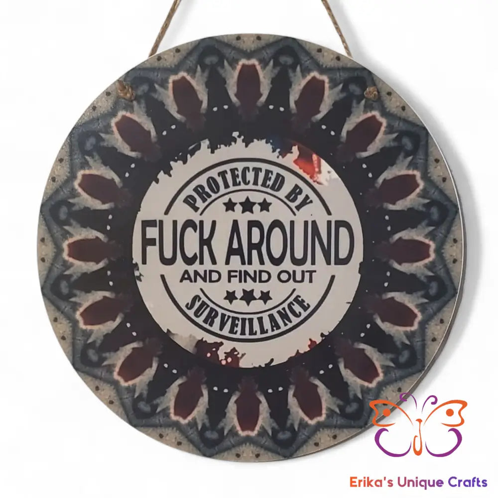 FAFO Round Hanging Door Sign Door Sign