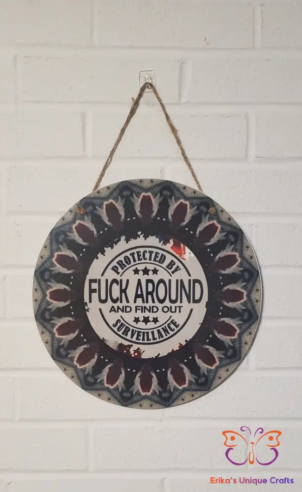 FAFO Round Hanging Door Sign Door Sign
