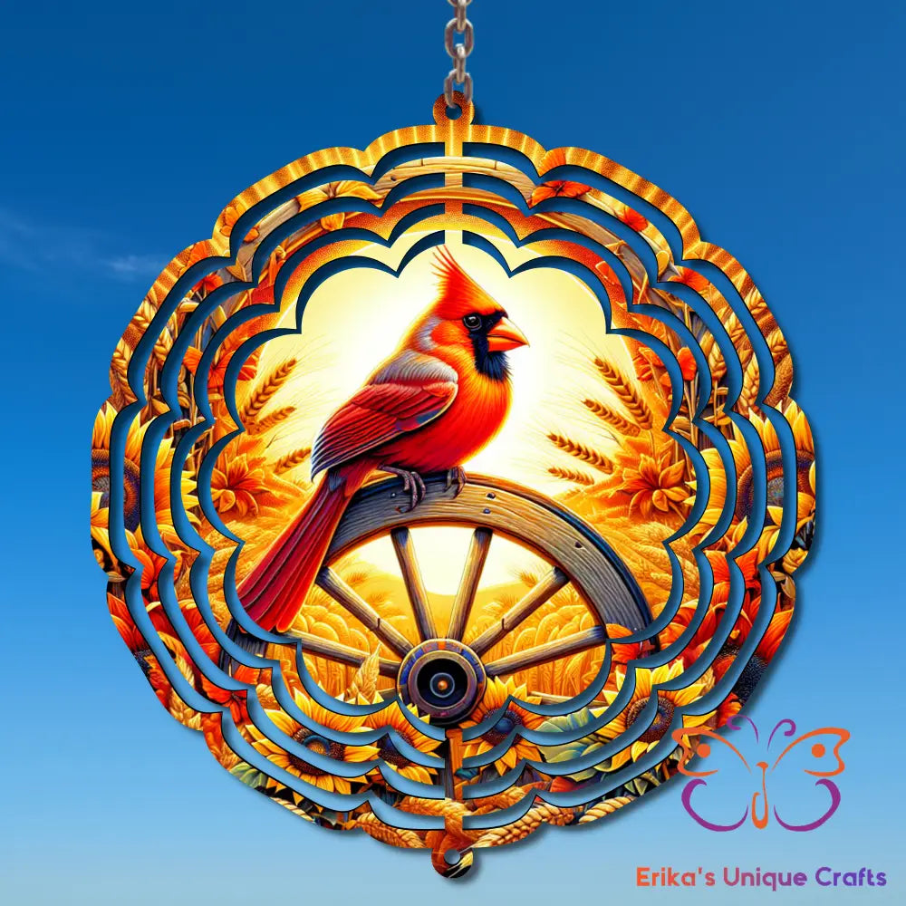 Fall Harvest Cardinal Wind Spinner Wind Spinner
