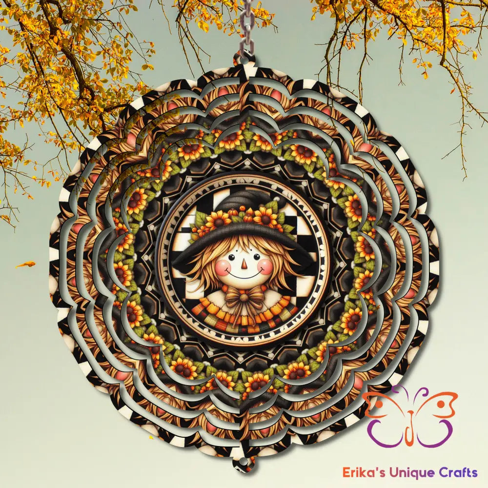 Fall Primitive Scarecrow Wind Spinner Wind Spinner