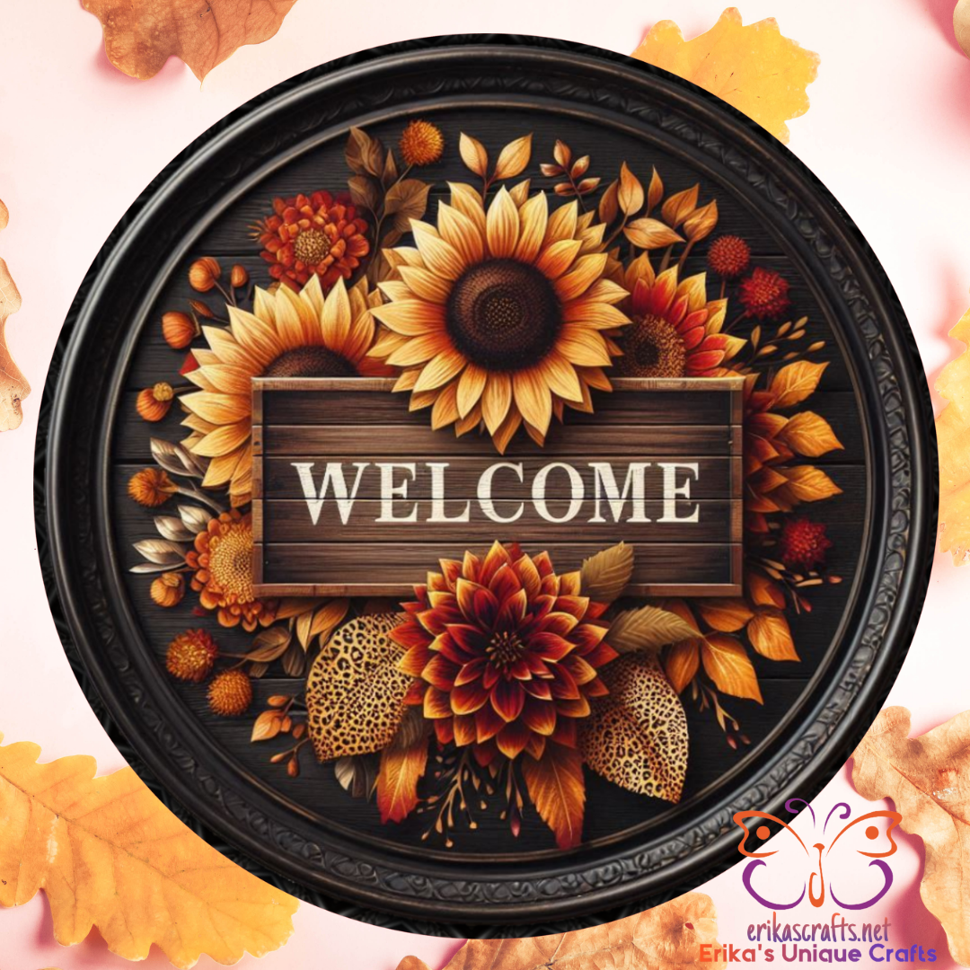 Fall Welcome Metal Door Sign