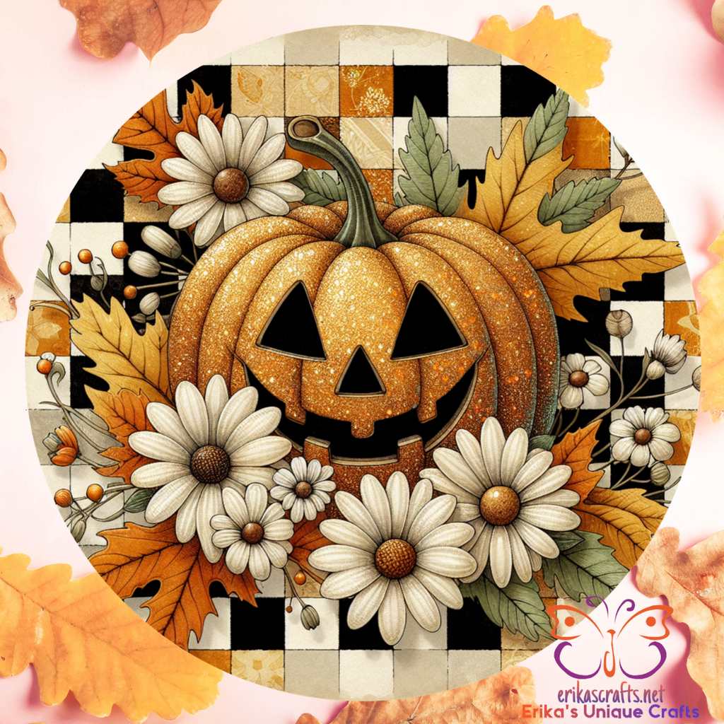 Fall Jack-o'-lantern Metal Door Sign