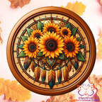 Fall Rustic Sunflower Dreamcatcher Metal Door Sign