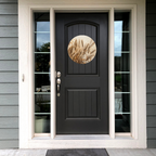 Fall Wheat Grasses Round Hanging Door Sign - Door Sign