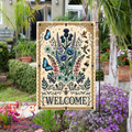 Floral Butterflies and Moth Garden Flags