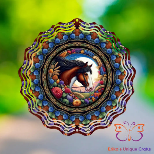 Floral Horse Wind Spinner Wind Spinner