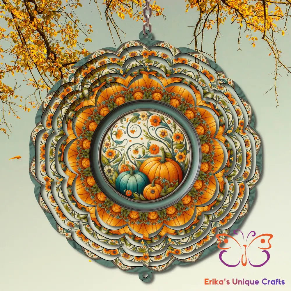 Floral Pumpkins Wind Spinner Wind Spinner