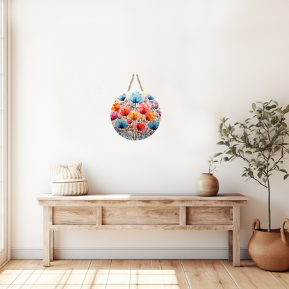 Floral Round Hanging Door Sign - Door Sign