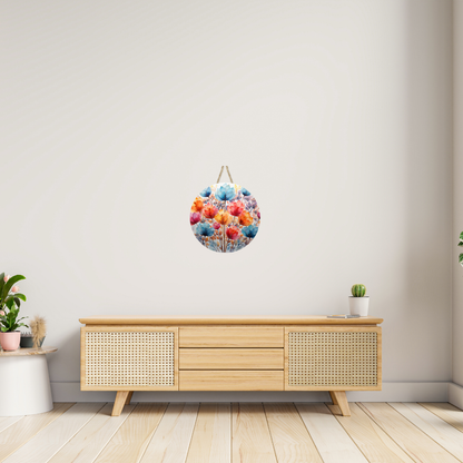 Floral Round Hanging Door Sign - Door Sign