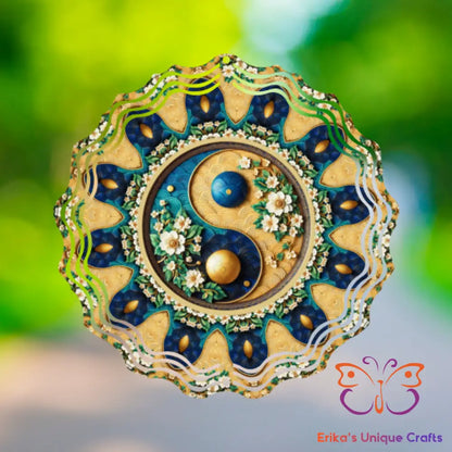 Floral Ying Yang Wind Spinner Wind Spinner