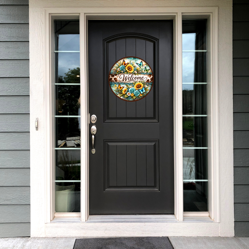 Floral Country Welcome Door Sign